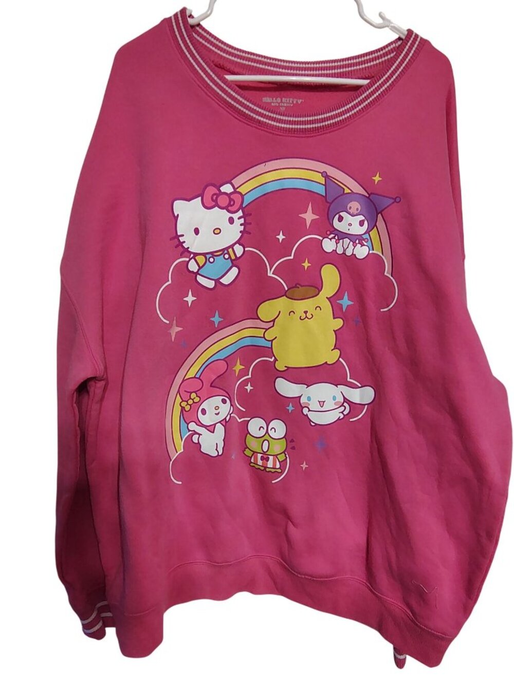 Hello Kitty and Friends 3X Pink Sweatshirt, Kuromi My Melody Pompompurin Keroppi